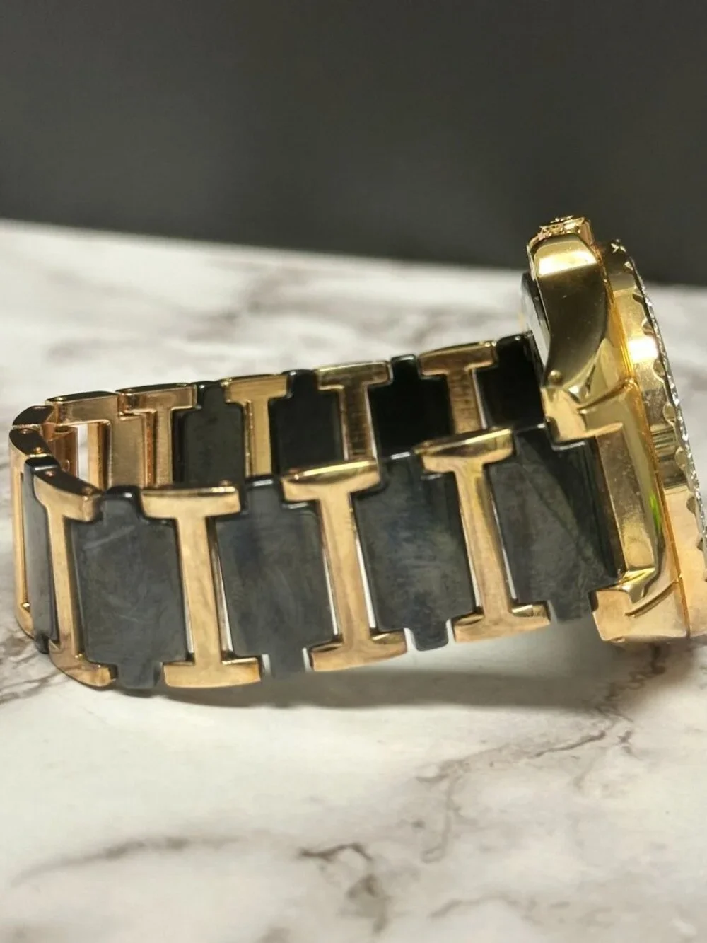 Akribos XXIV Watch Women Rose Gold Tone Black AK514RG New Battery 6.75